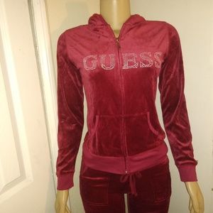 Fashion Burgandy Sweat Pants Set